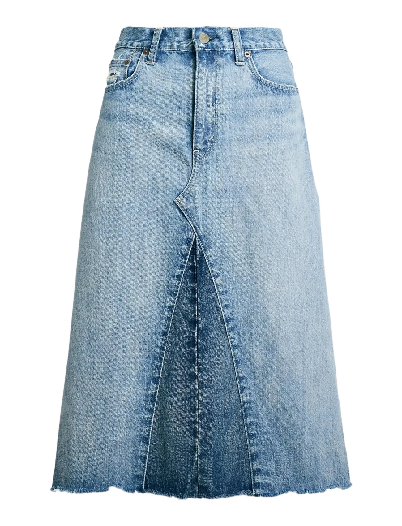 Paneled Denim A-Line Skirt - LINDALE WSH