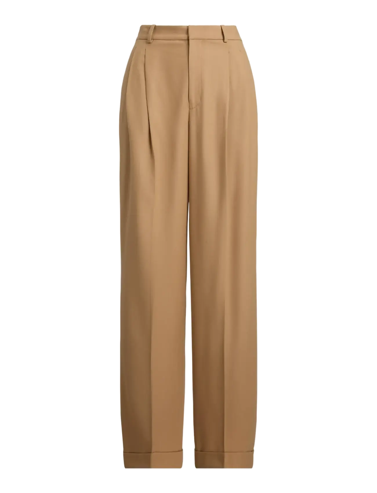POLO RALPH LAUREN Flannel Wide-Bein Hose Beige - 38 - Damen