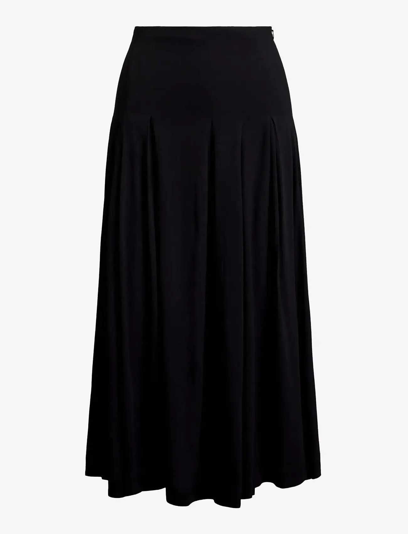 Polo Ralph Lauren - Pleated Crepe A-Line Skirt - midiseelikud - polo black - 1