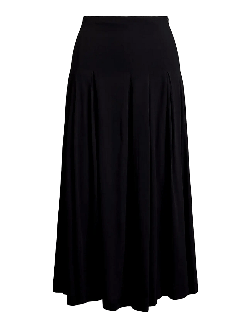 Polo Ralph Lauren - Pleated Crepe A-Line Skirt - midiseelikud - polo black - 1
