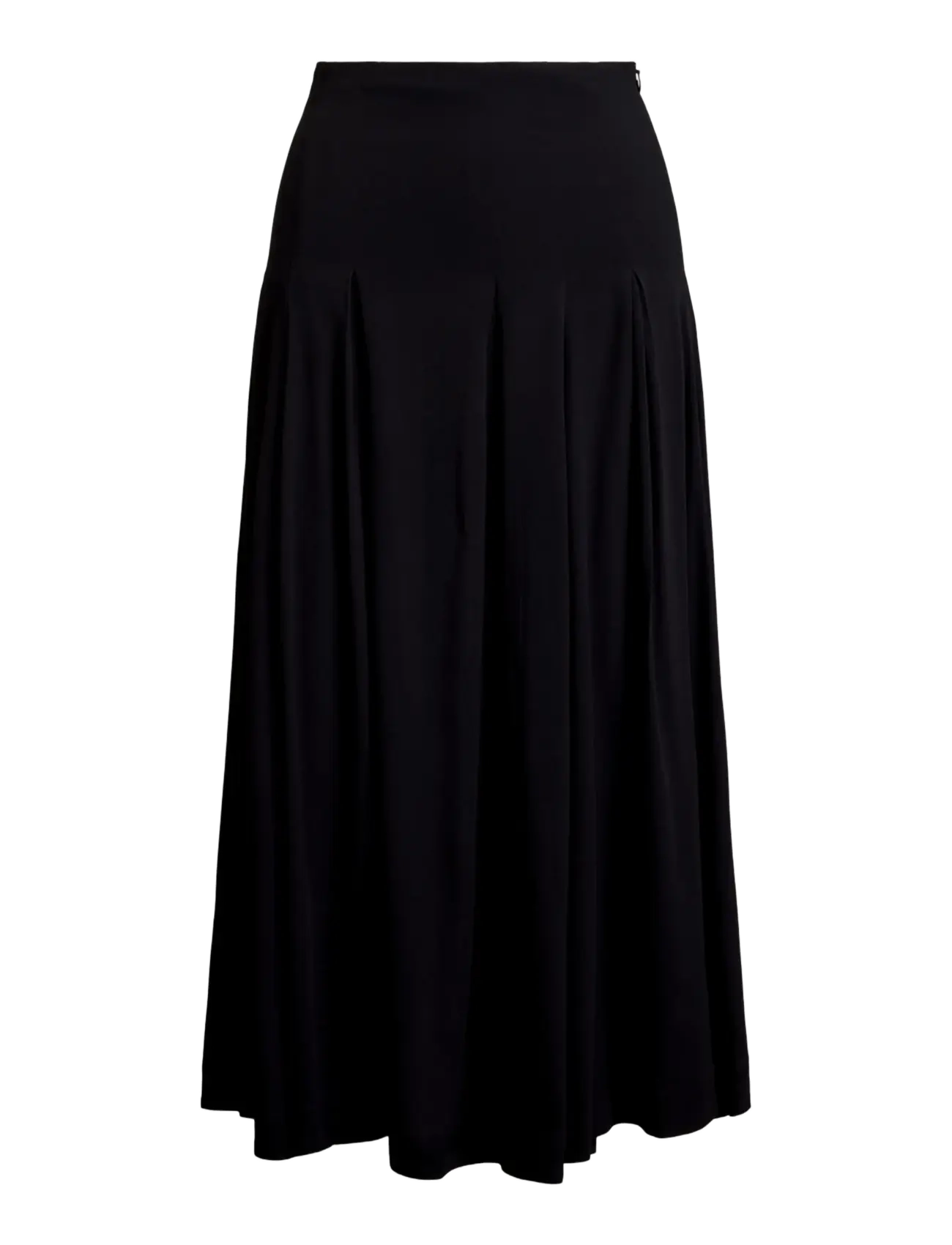 Polo Ralph Lauren Pleated Crepe A-Line Skirt - Nederdele - POLO BLACK / black