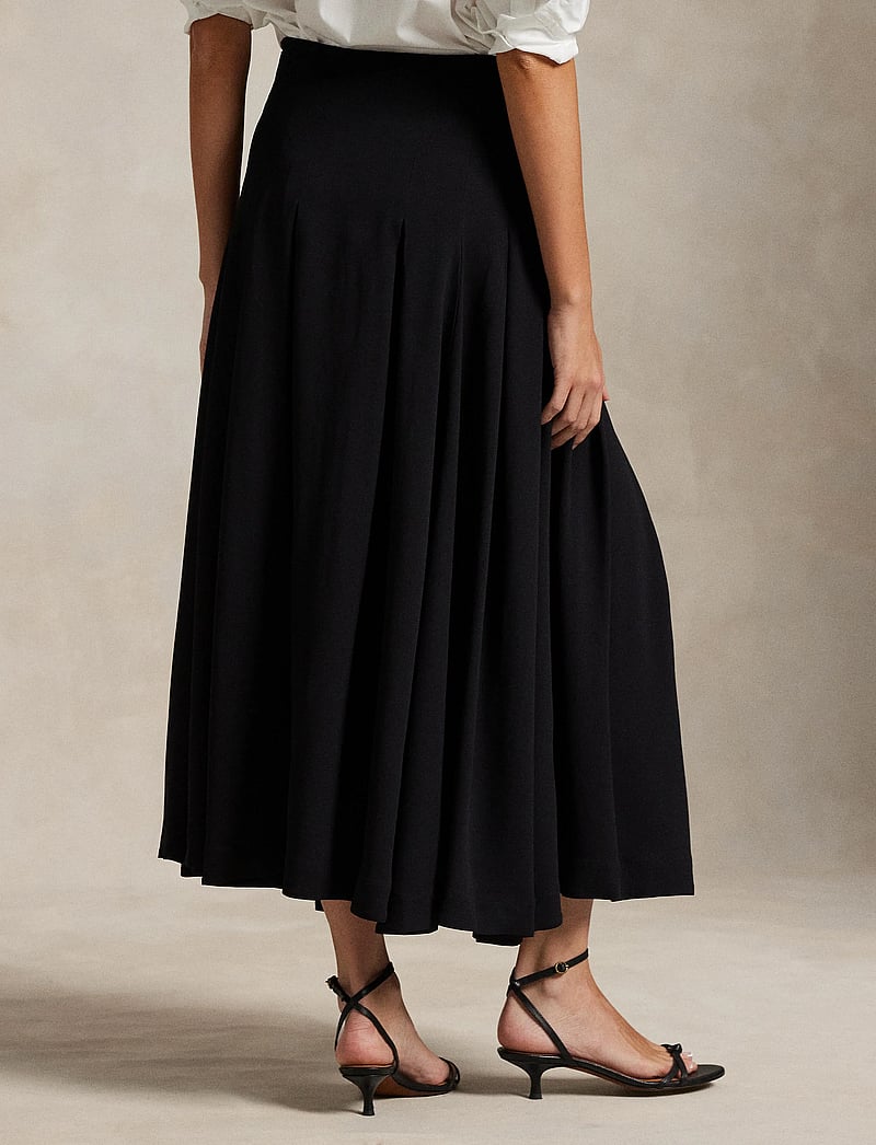 Polo Ralph Lauren - Pleated Crepe A-Line Skirt - midiseelikud - polo black - 2