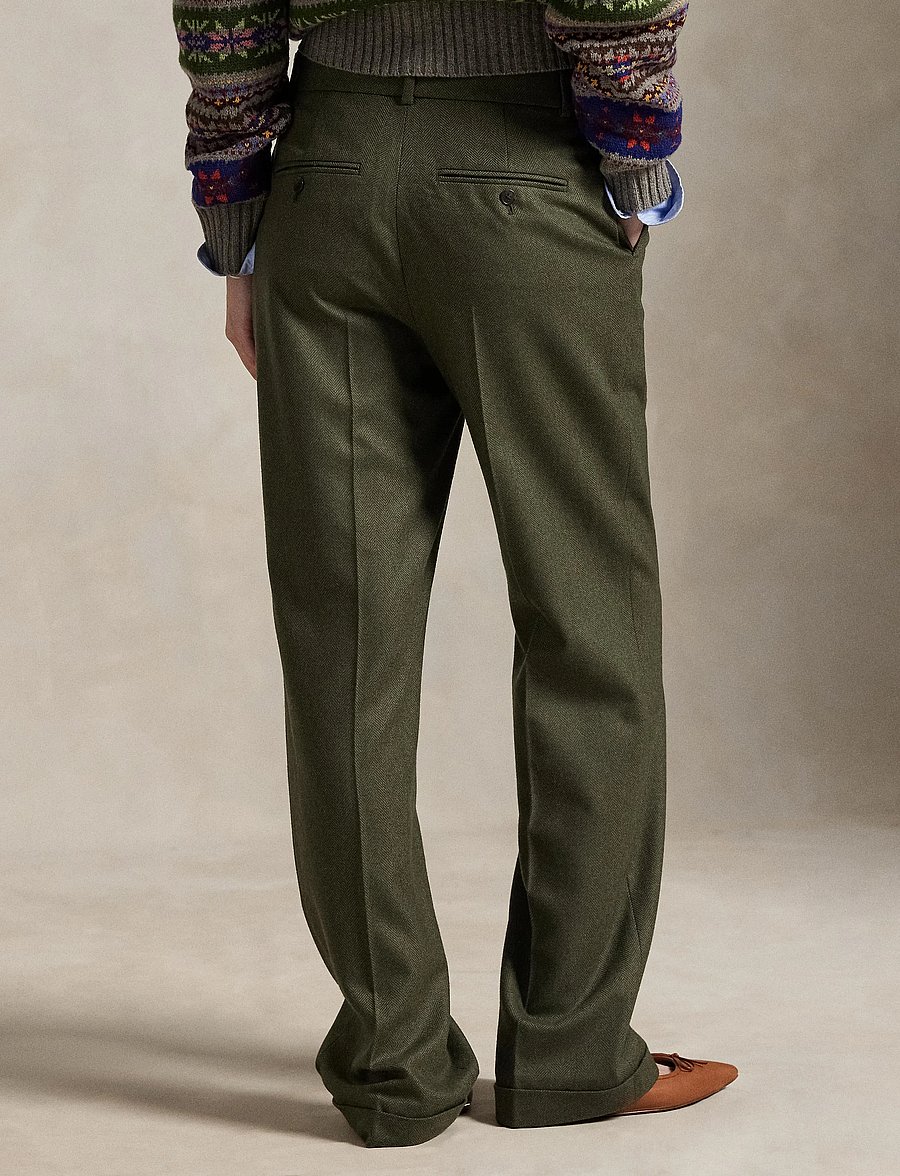 Polo Ralph Lauren - Wool Relaxed Straight Pant - pantalons habillés - loden herringbone - 2
