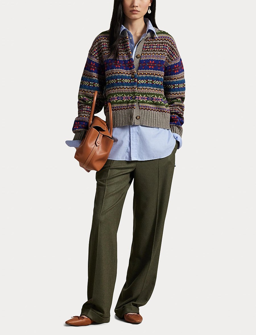 Polo Ralph Lauren - Wool Relaxed Straight Pant - pantalons habillés - loden herringbone - 4
