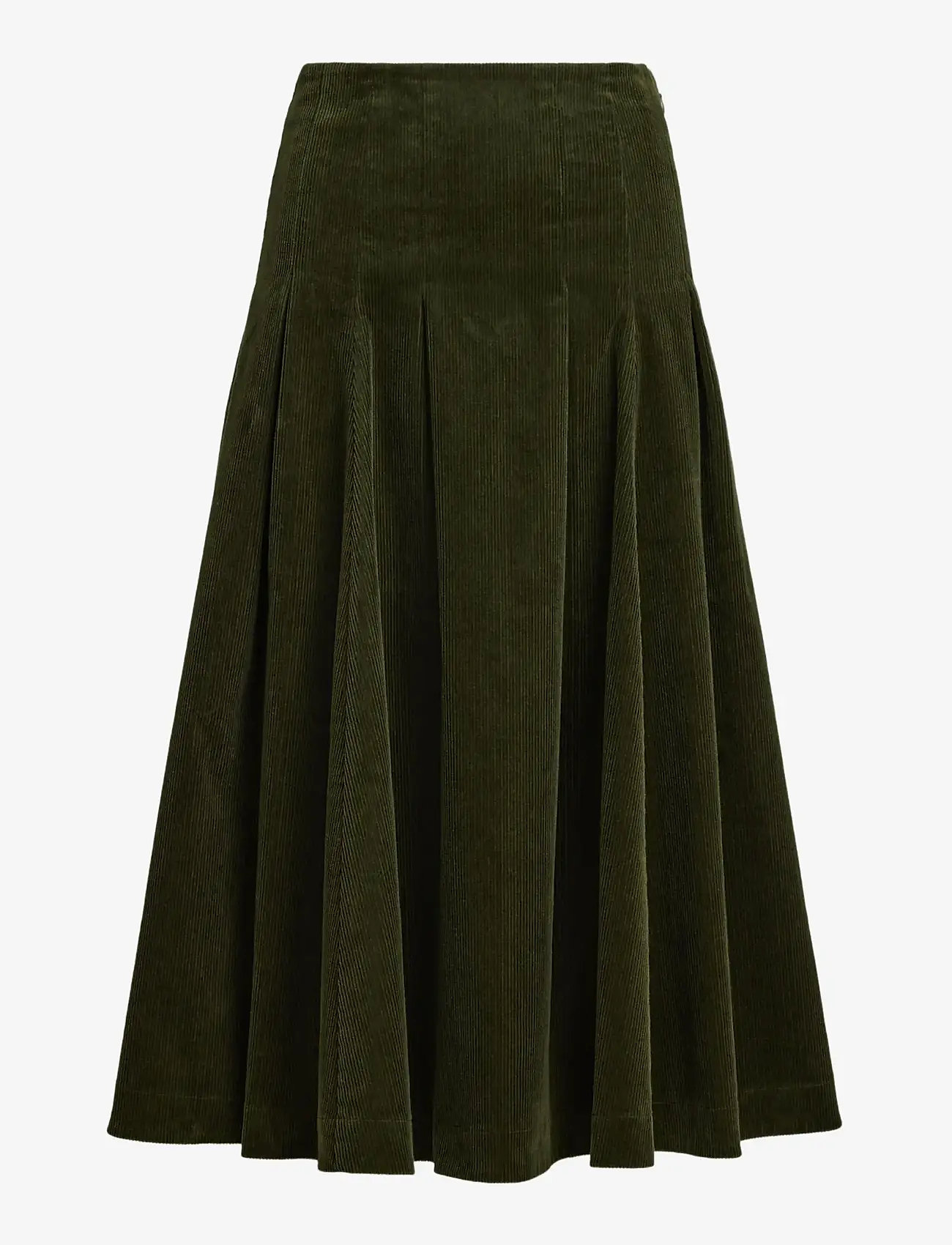 Polo Ralph Lauren - Pleated Corduroy Skirt - midiseelikud - olive - 1