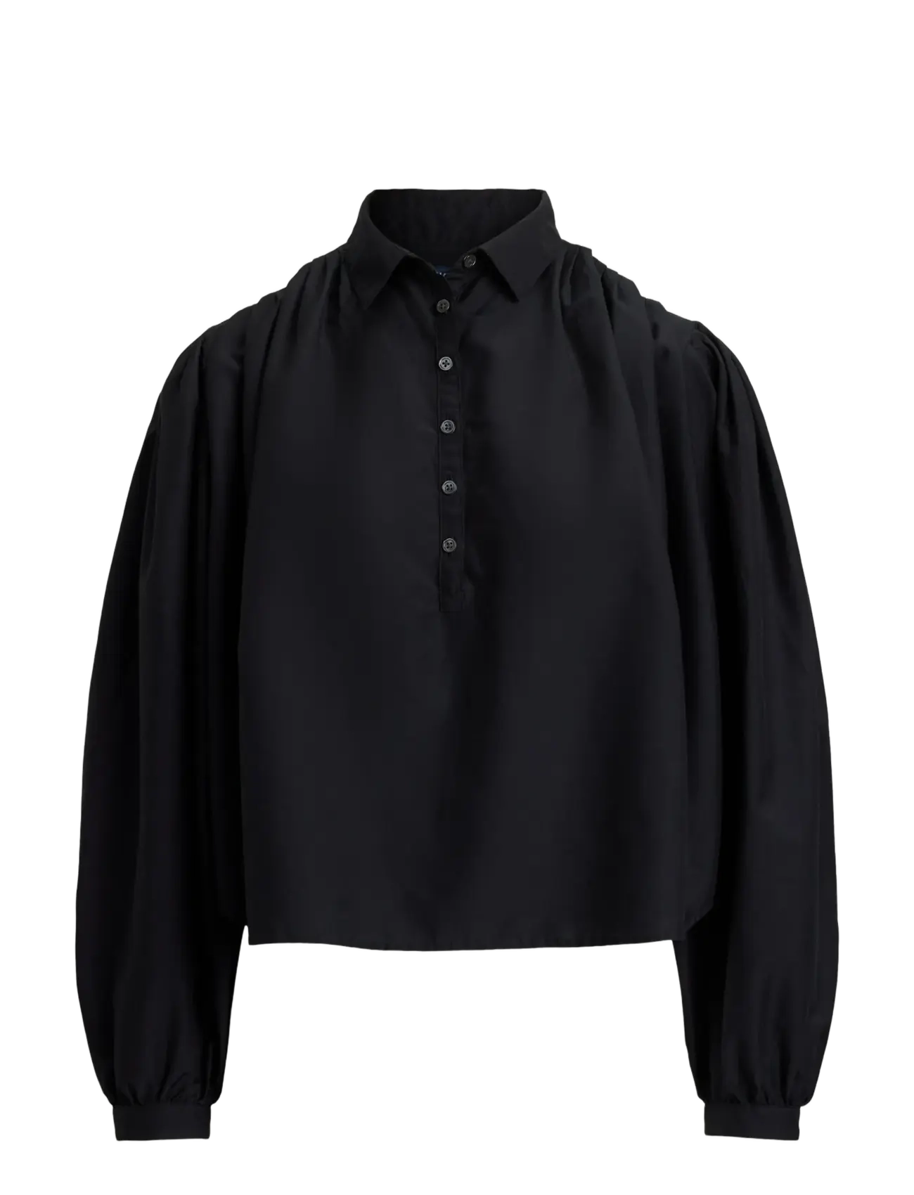 Polo Ralph Lauren Pleated Cotton-Silk Shirt - Bluser - POLO BLACK / black