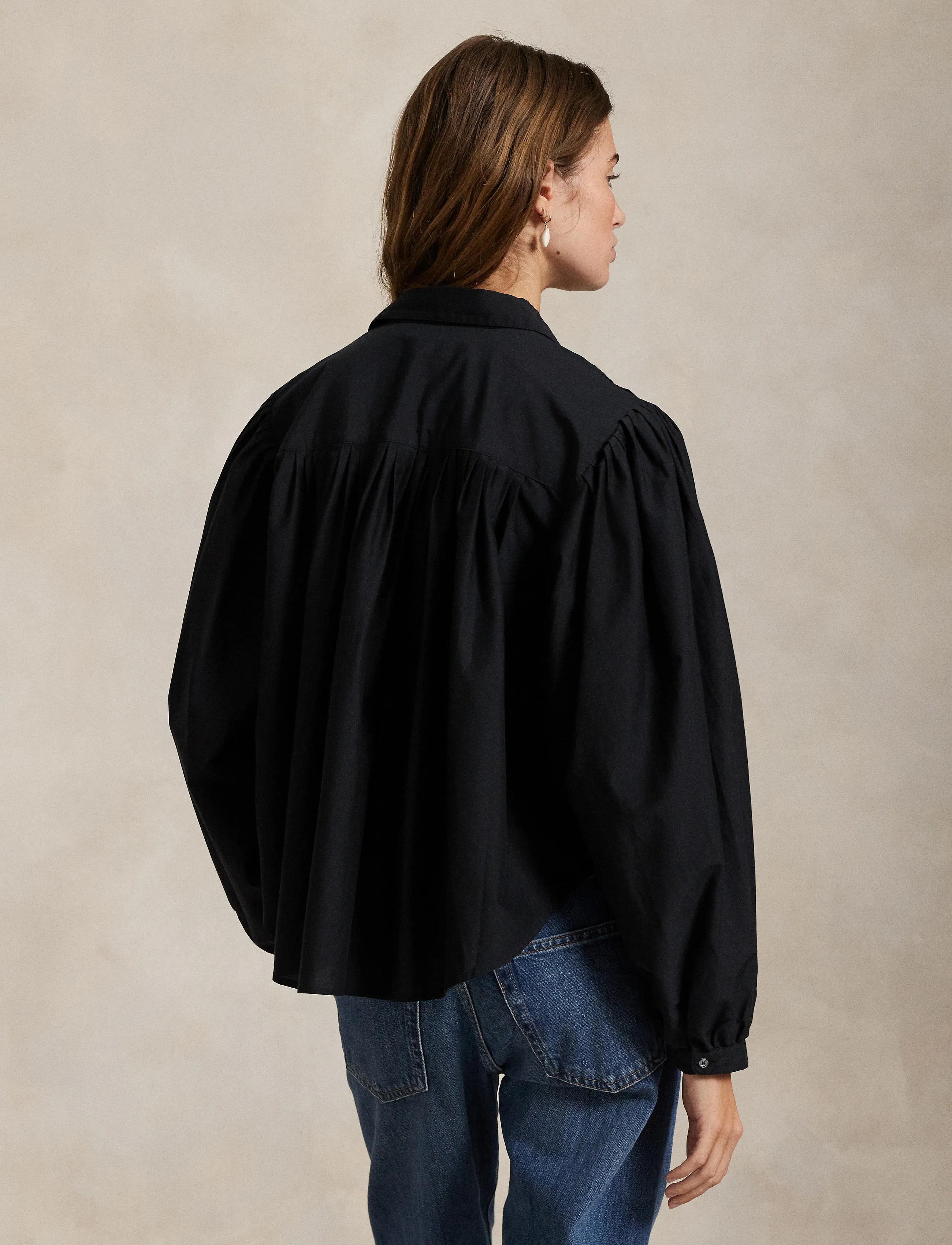 Polo Ralph Lauren - Pleated Cotton-Silk Shirt - chemises en jeans - polo black - 2