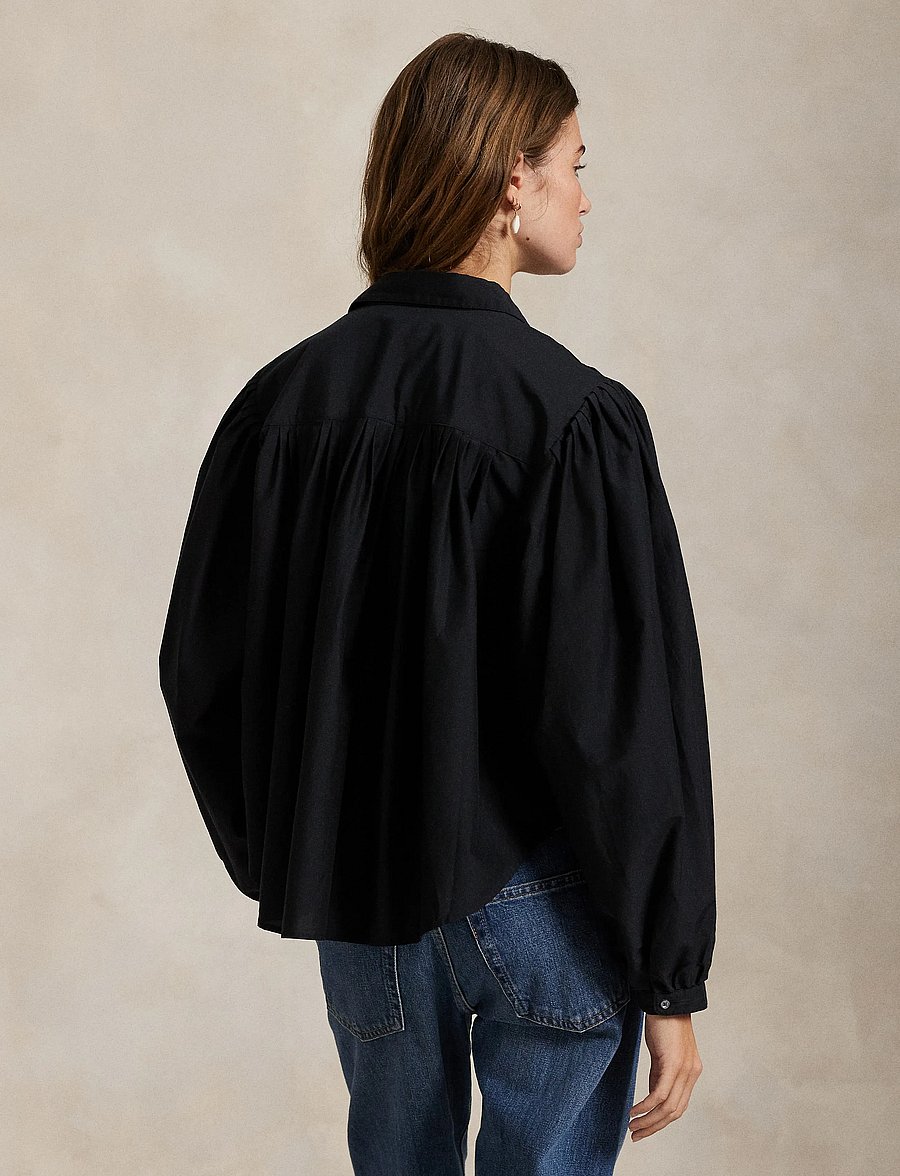 Polo Ralph Lauren - Pleated Cotton-Silk Shirt - chemises en jeans - polo black - 2