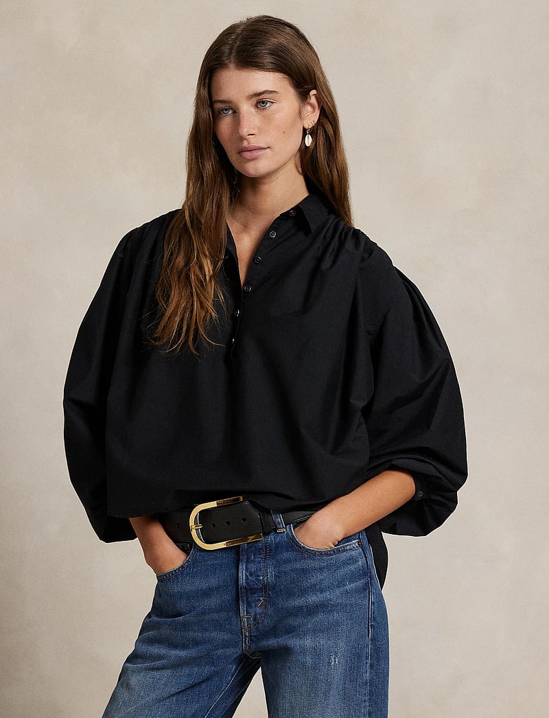 Polo Ralph Lauren - Pleated Cotton-Silk Shirt - jeansskjortor - polo black - 3