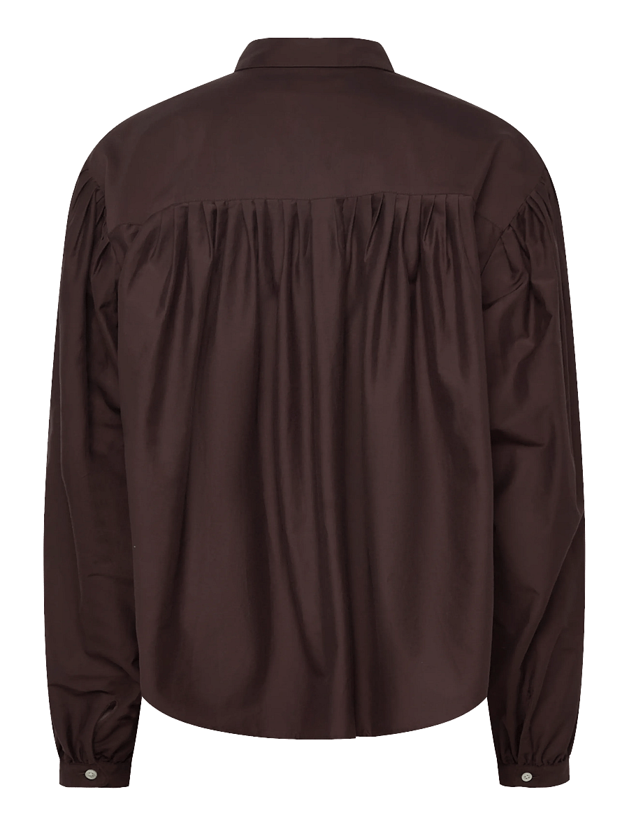 Polo Ralph Lauren - Pleated Cotton-Silk Shirt - denimskjorter - squire brown - 1