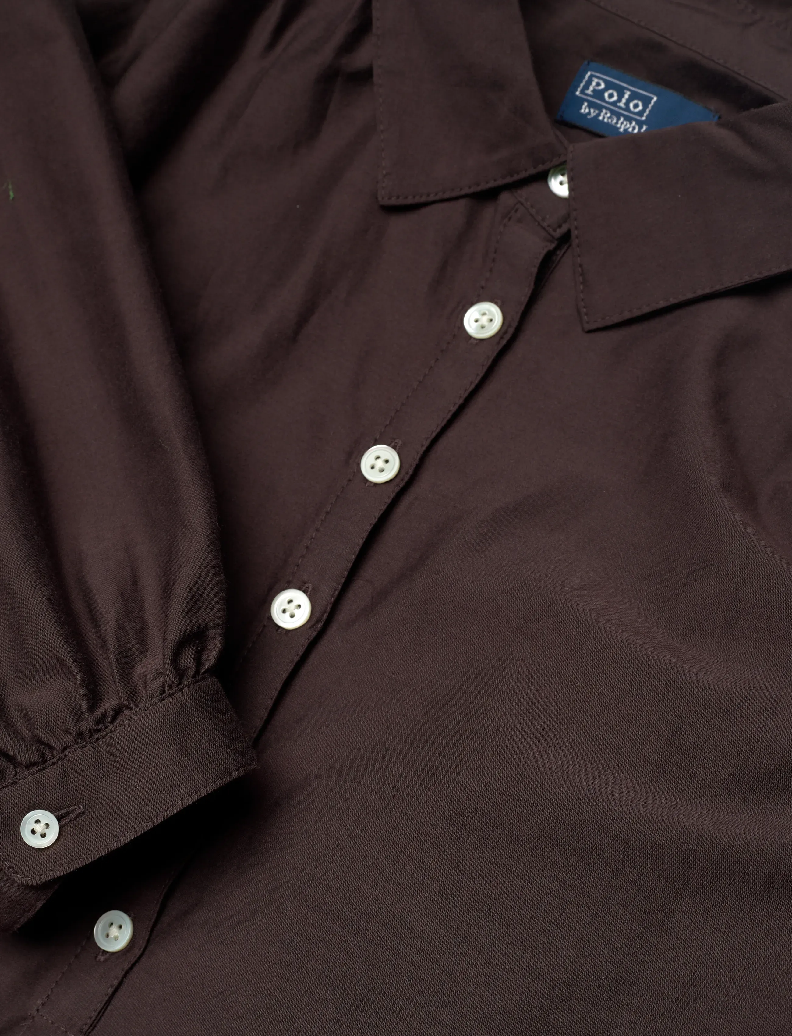 Polo Ralph Lauren - Pleated Cotton-Silk Shirt - denimskjorter - squire brown - 2