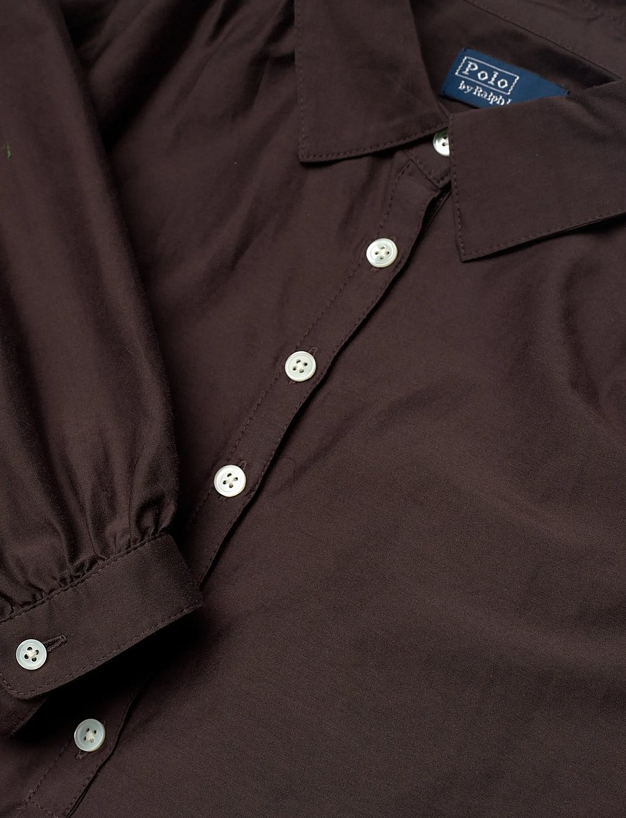 Polo Ralph Lauren - Pleated Cotton-Silk Shirt - denimskjorter - squire brown - 2