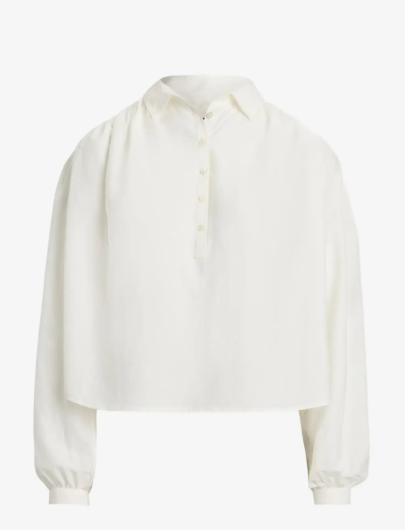 Polo Ralph Lauren - Pleated Cotton-Silk Shirt - jeansskjortor - white - 1