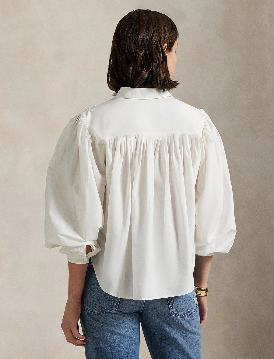 Polo Ralph Lauren - Pleated Cotton-Silk Shirt - chemises en jeans - white - 2
