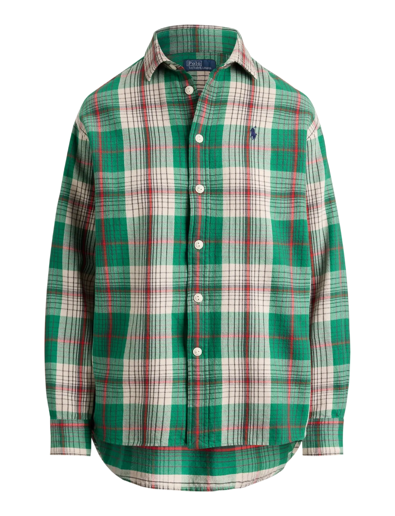 Polo Ralph Lauren Relaxed Fit Plaid Cotton Shirt - Polo Ralph Lauren - 2024 GREEN-CREAM / green