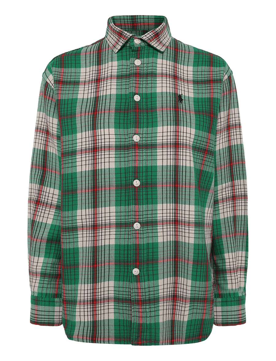 Polo Ralph Lauren - Relaxed Fit Plaid Cotton Shirt - långärmade skjortor - 2024 green-cream - 1
