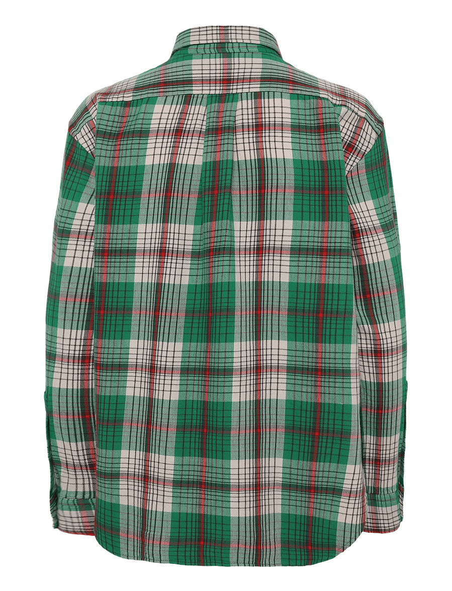 Polo Ralph Lauren - Relaxed Fit Plaid Cotton Shirt - långärmade skjortor - 2024 green-cream - 2