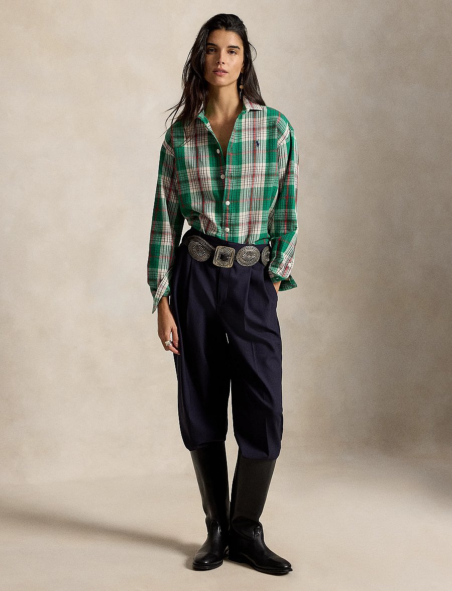 Polo Ralph Lauren - Relaxed Fit Plaid Cotton Shirt - långärmade skjortor - 2024 green-cream - 4