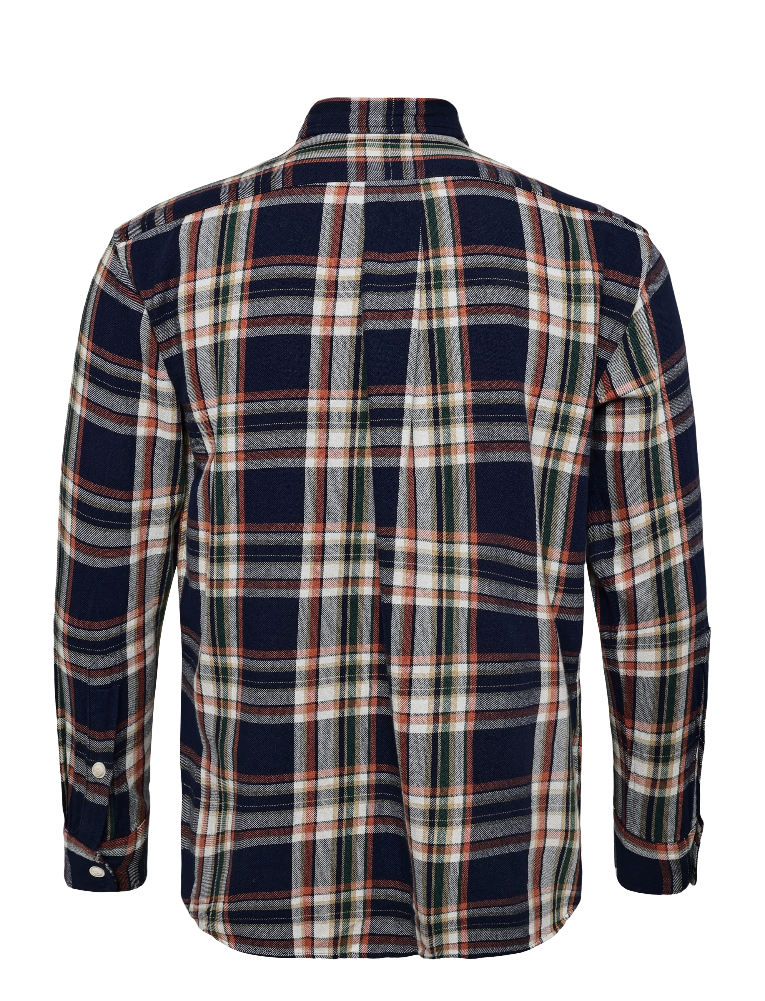 Polo Ralph Lauren - Relaxed Fit Plaid Cotton Shirt - long-sleeved shirts - 2065 navy-orange - 2