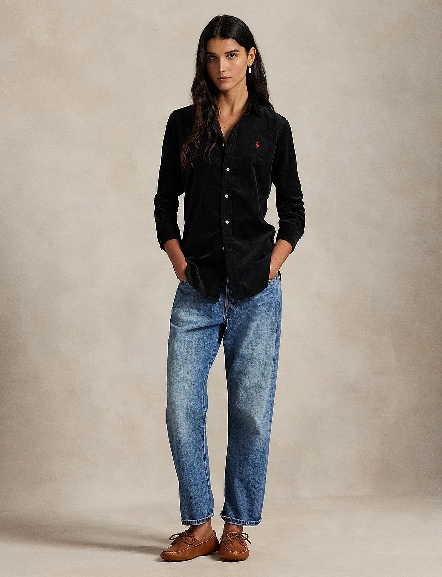 Polo Ralph Lauren - Stretch Slim Fit Cotton Corduroy Shirt - jeansowe koszule - polo black - 0