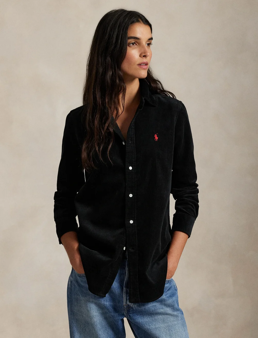 Polo Ralph Lauren - Stretch Slim Fit Cotton Corduroy Shirt - denimskjorter - polo black - 3