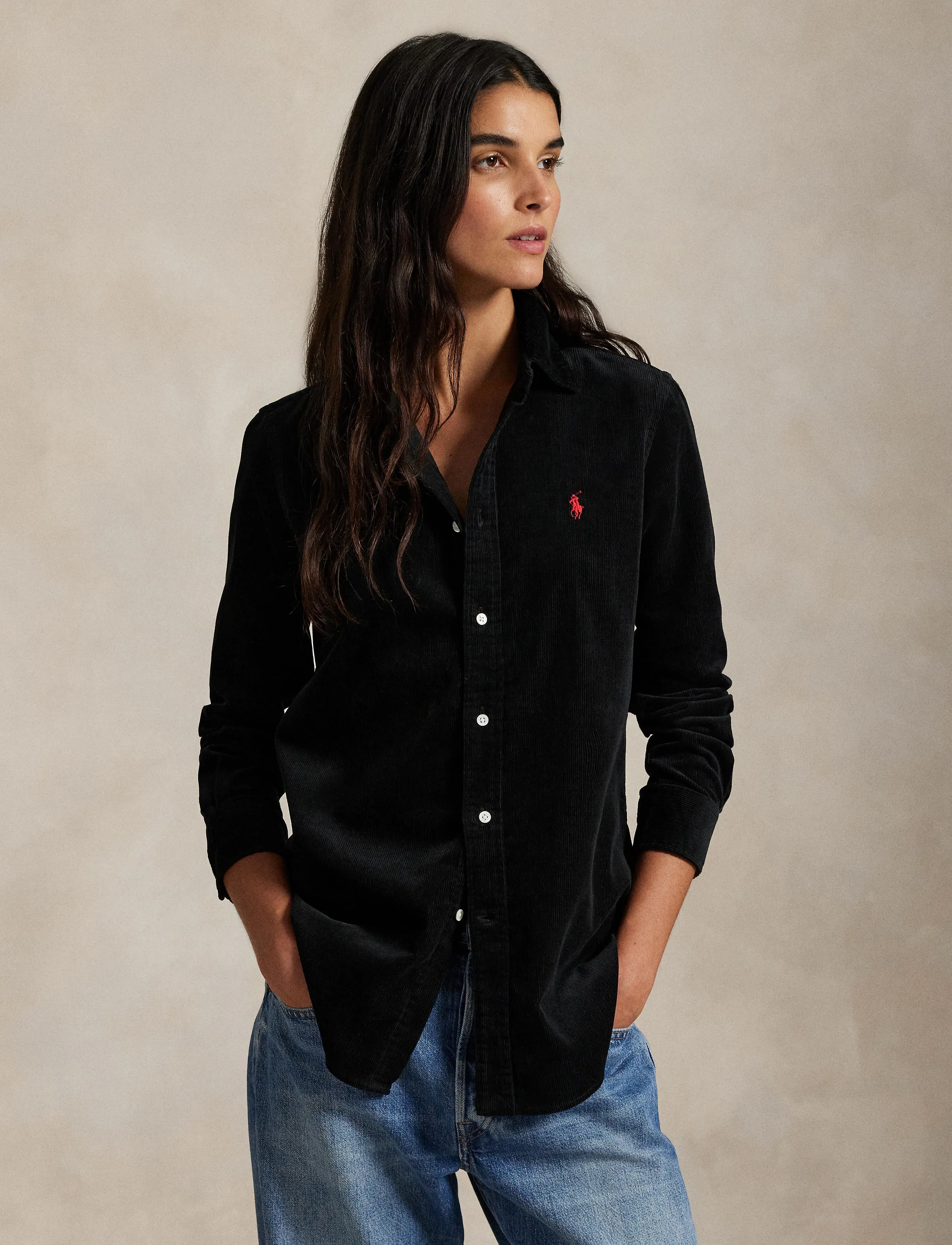 Polo Ralph Lauren - Stretch Slim Fit Cotton Corduroy Shirt - denim shirts - polo black - 3