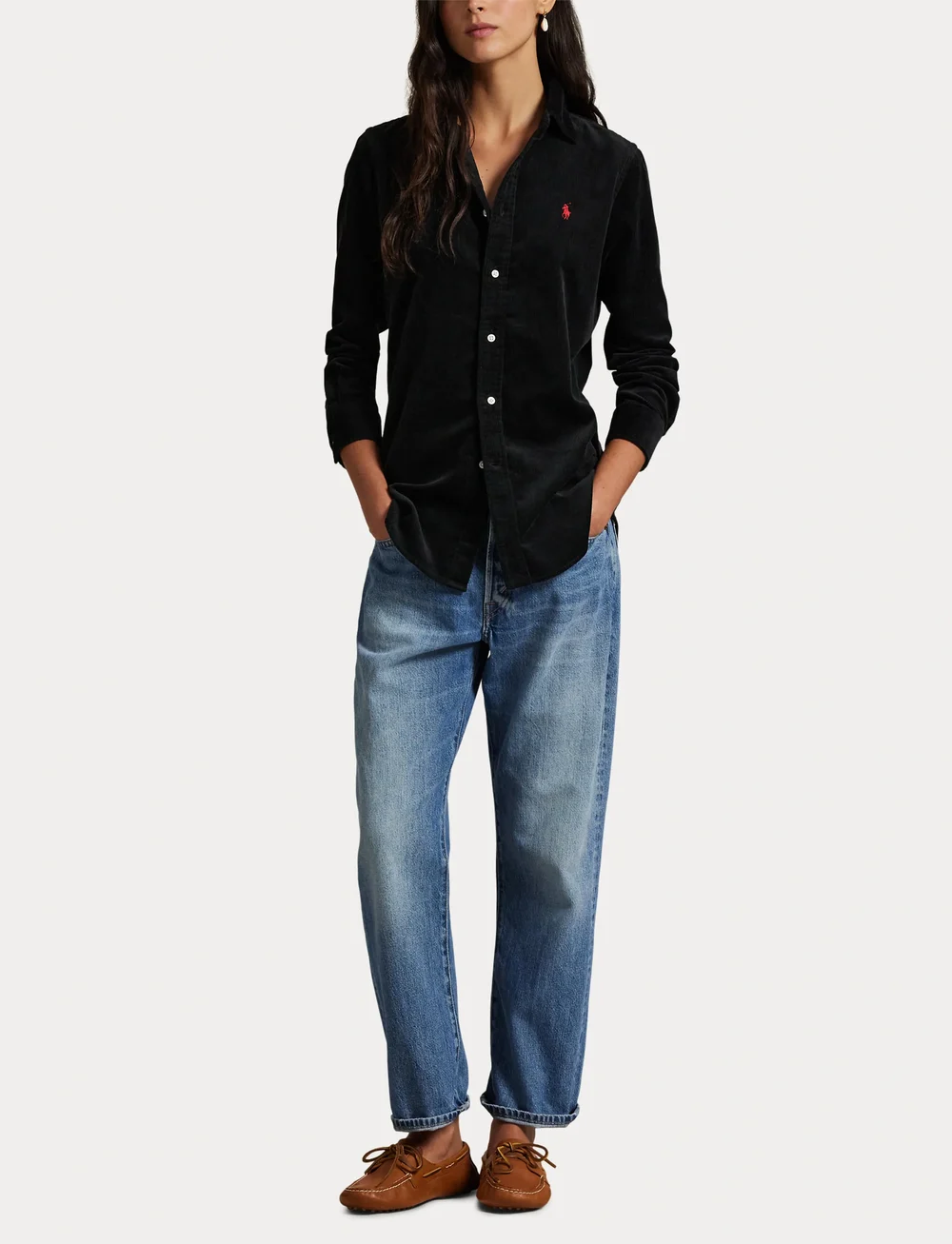 Polo Ralph Lauren - Stretch Slim Fit Cotton Corduroy Shirt - denimskjorter - polo black - 4