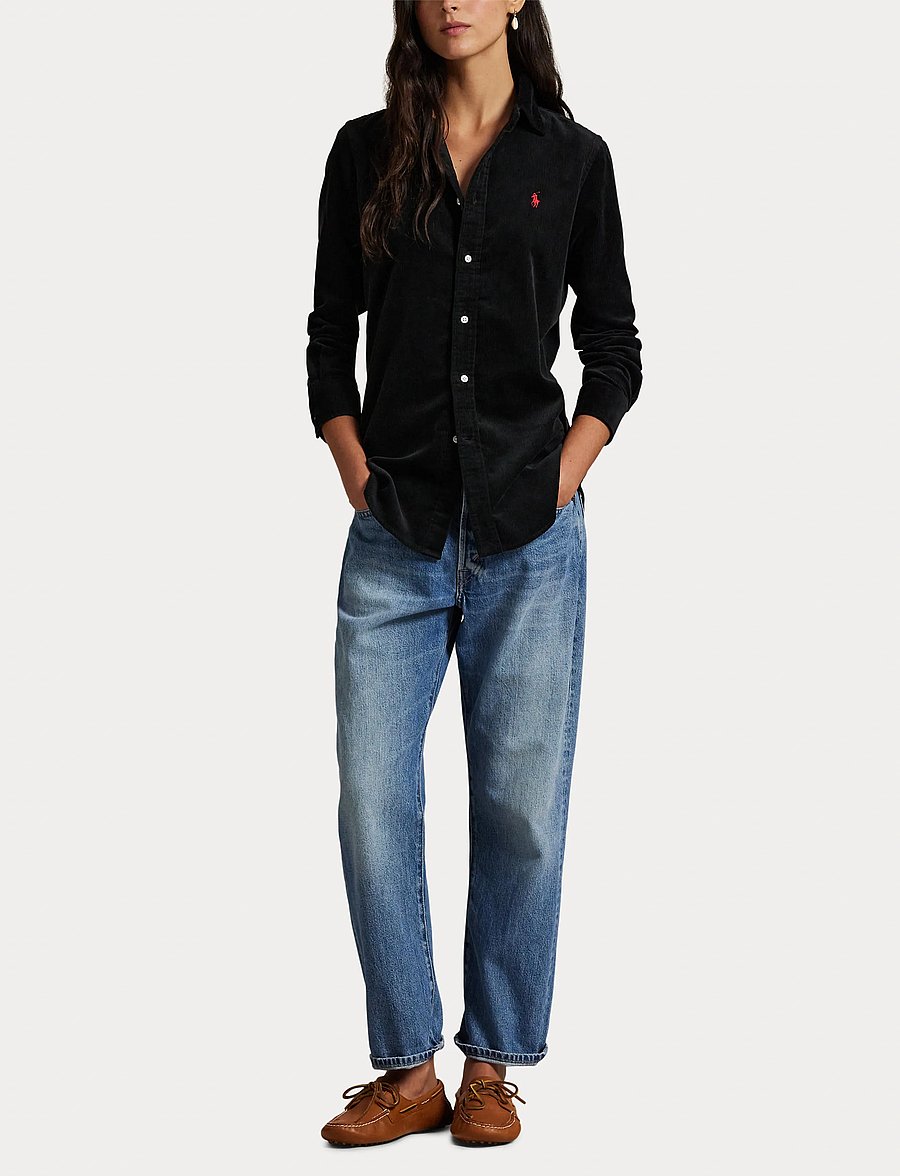 Polo Ralph Lauren - Stretch Slim Fit Cotton Corduroy Shirt - jeansowe koszule - polo black - 4