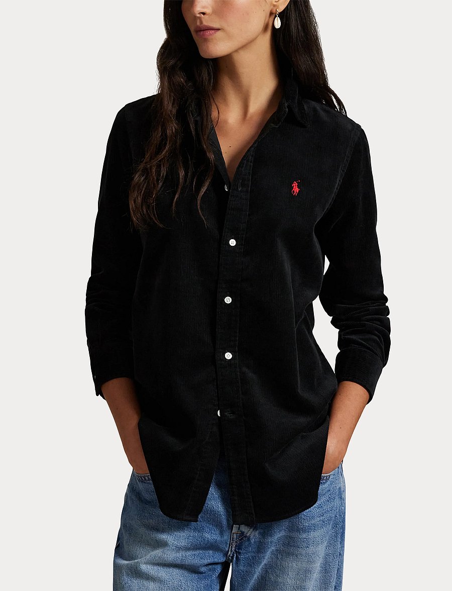 Polo Ralph Lauren - Stretch Slim Fit Cotton Corduroy Shirt - jeansowe koszule - polo black - 5