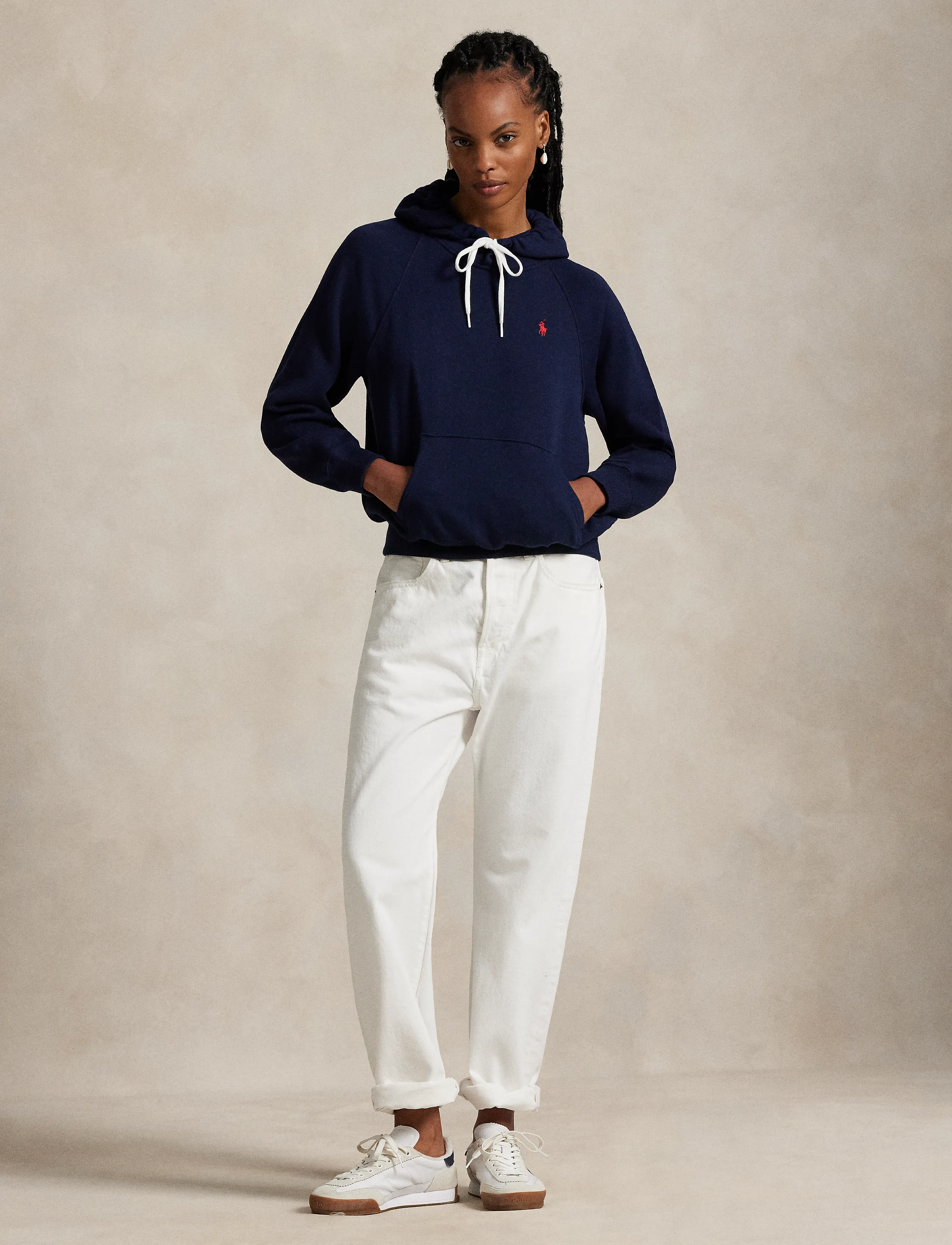 Polo Ralph Lauren - Shrunken Fit Lightweight Fleece Hoodie - hoodies - cruise navy - 3