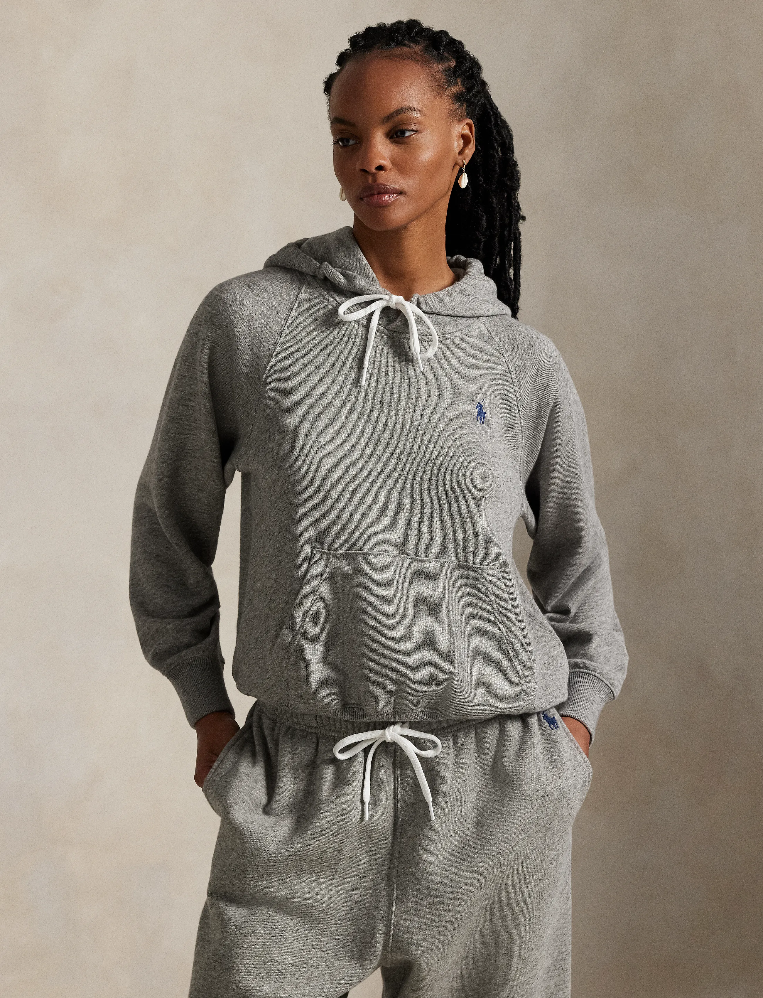 Polo Ralph Lauren - Shrunken Fit Lightweight Fleece Hoodie - hoodies - dark vintage heat - 1