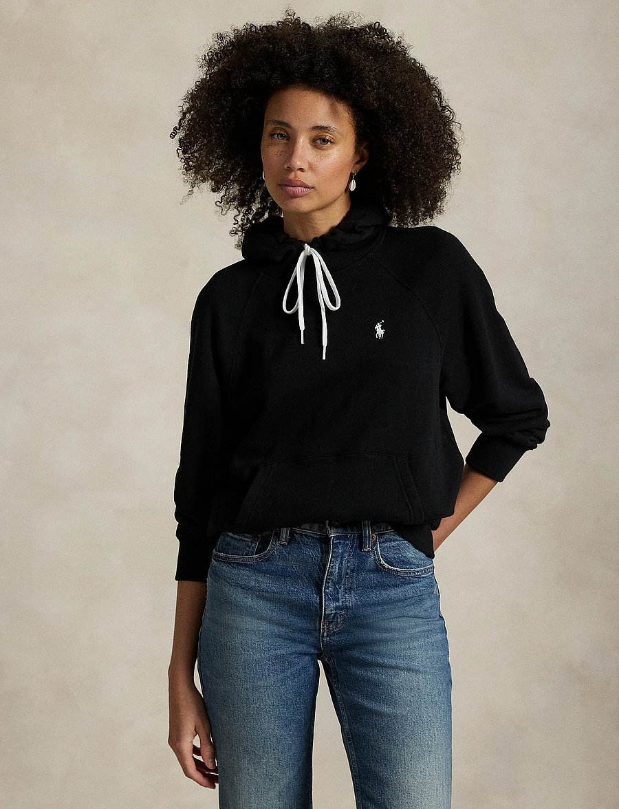 Polo Ralph Lauren - Shrunken Fit Lightweight Fleece Hoodie - hættetrøjer - polo black - 0
