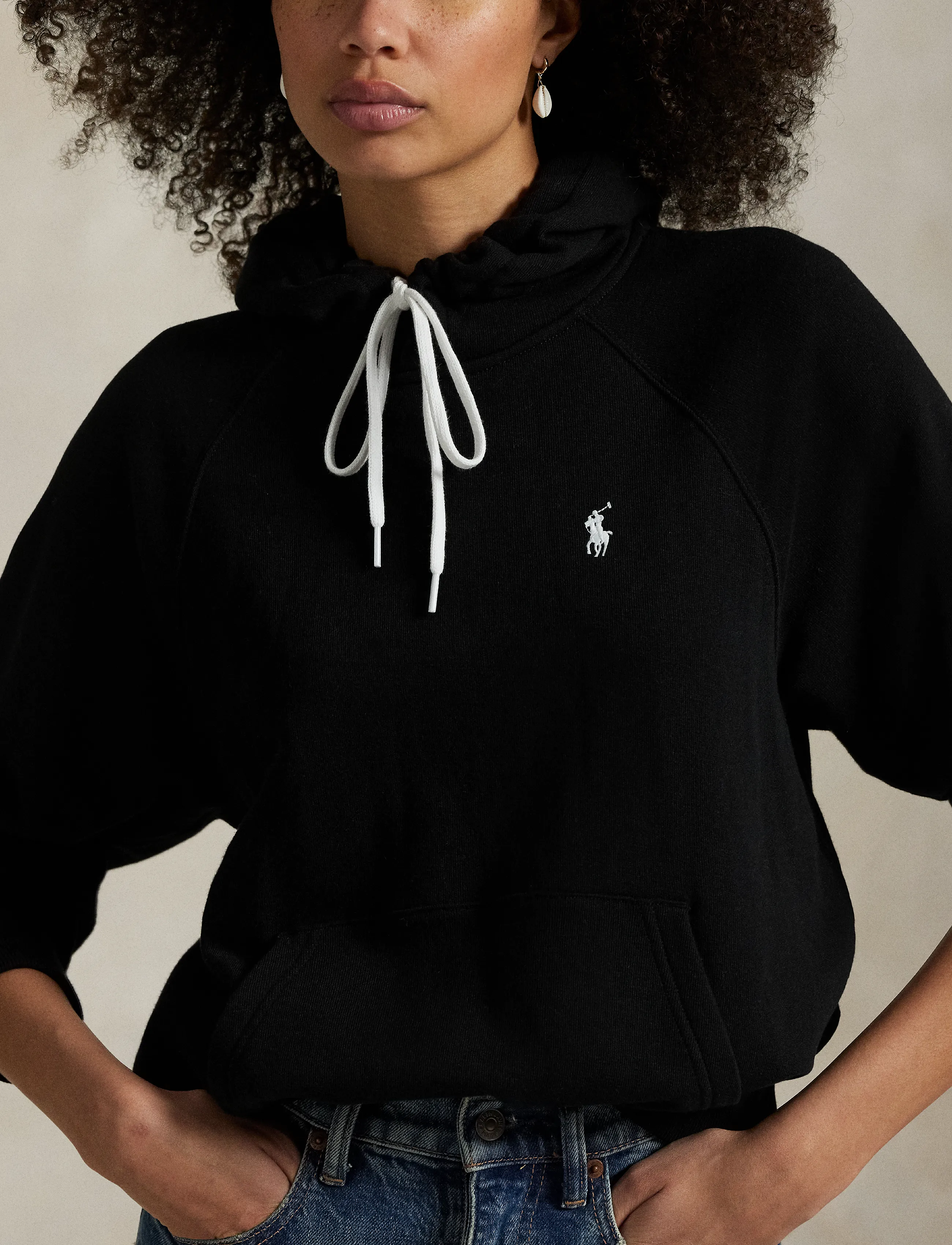 Polo Ralph Lauren - Shrunken Fit Lightweight Fleece Hoodie - hættetrøjer - polo black - 2