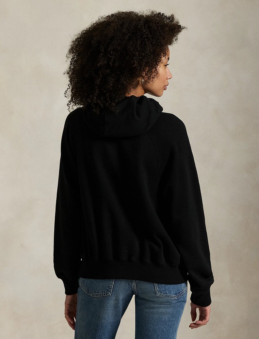 Polo Ralph Lauren - Shrunken Fit Lightweight Fleece Hoodie - hættetrøjer - polo black - 4