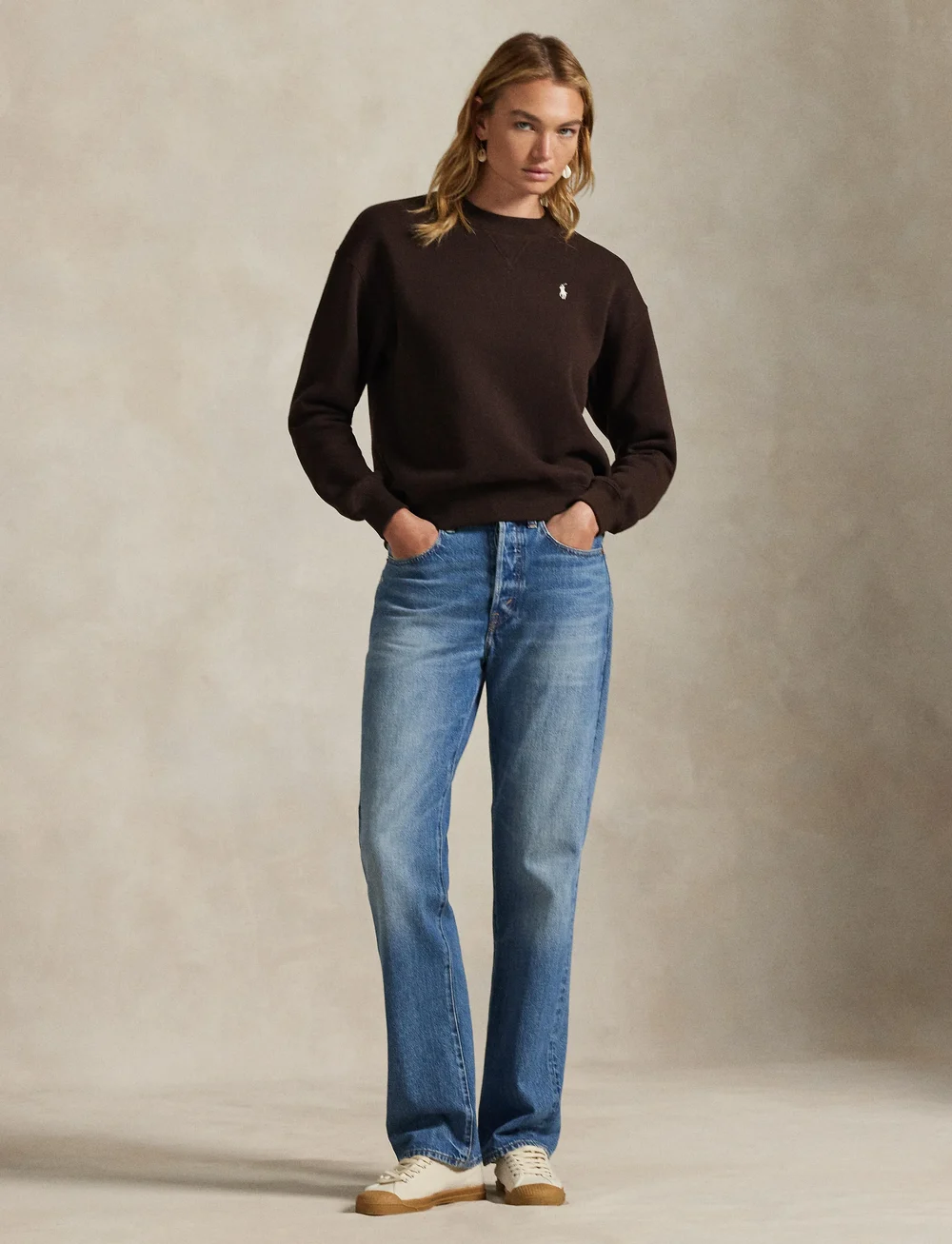 Polo Ralph Lauren - Fleece Crewneck - sweatshirts & hættetrøjer - circuit brown - 0