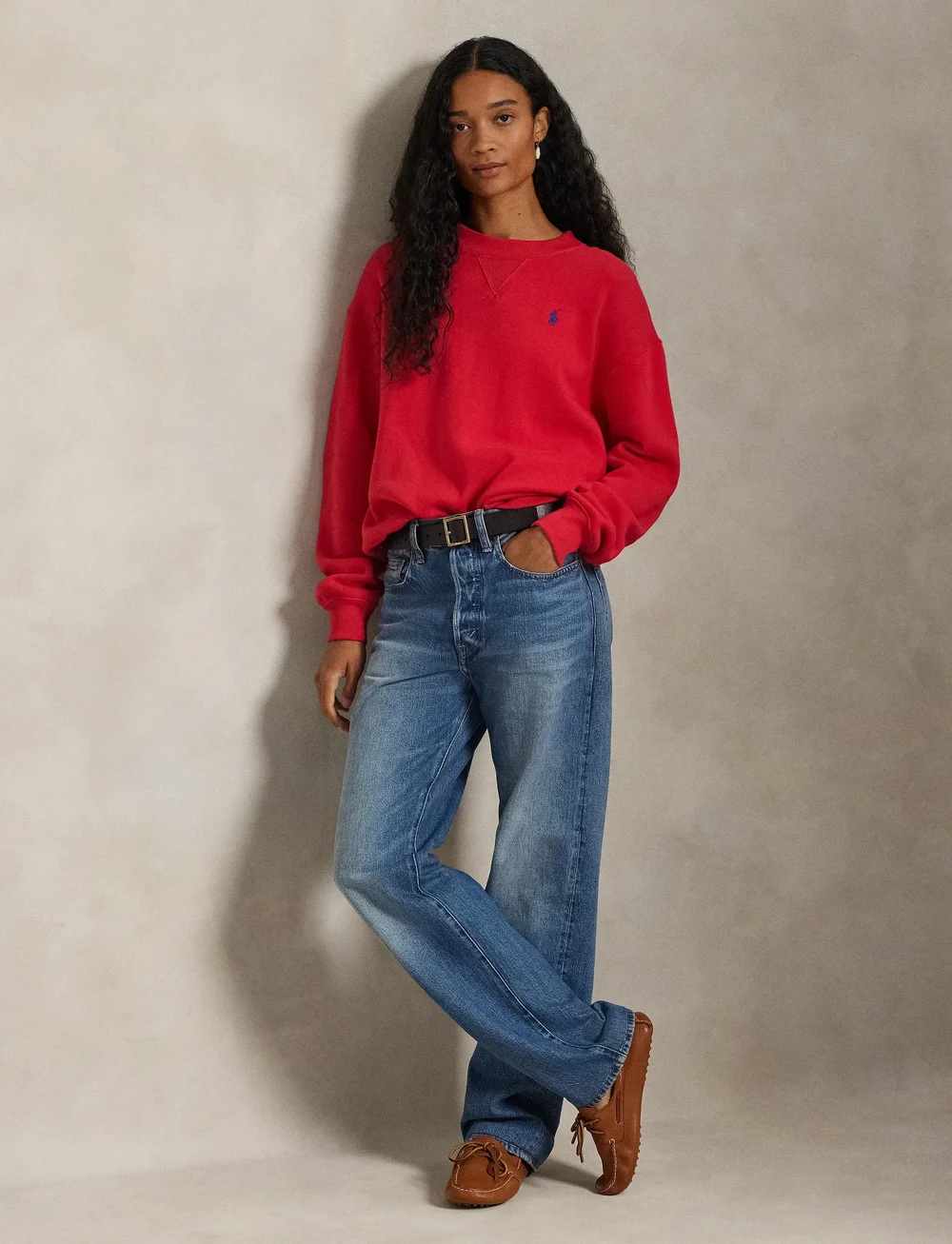 Polo Ralph Lauren - Fleece Crewneck - sweatshirts & hættetrøjer - deep orangey red - 0