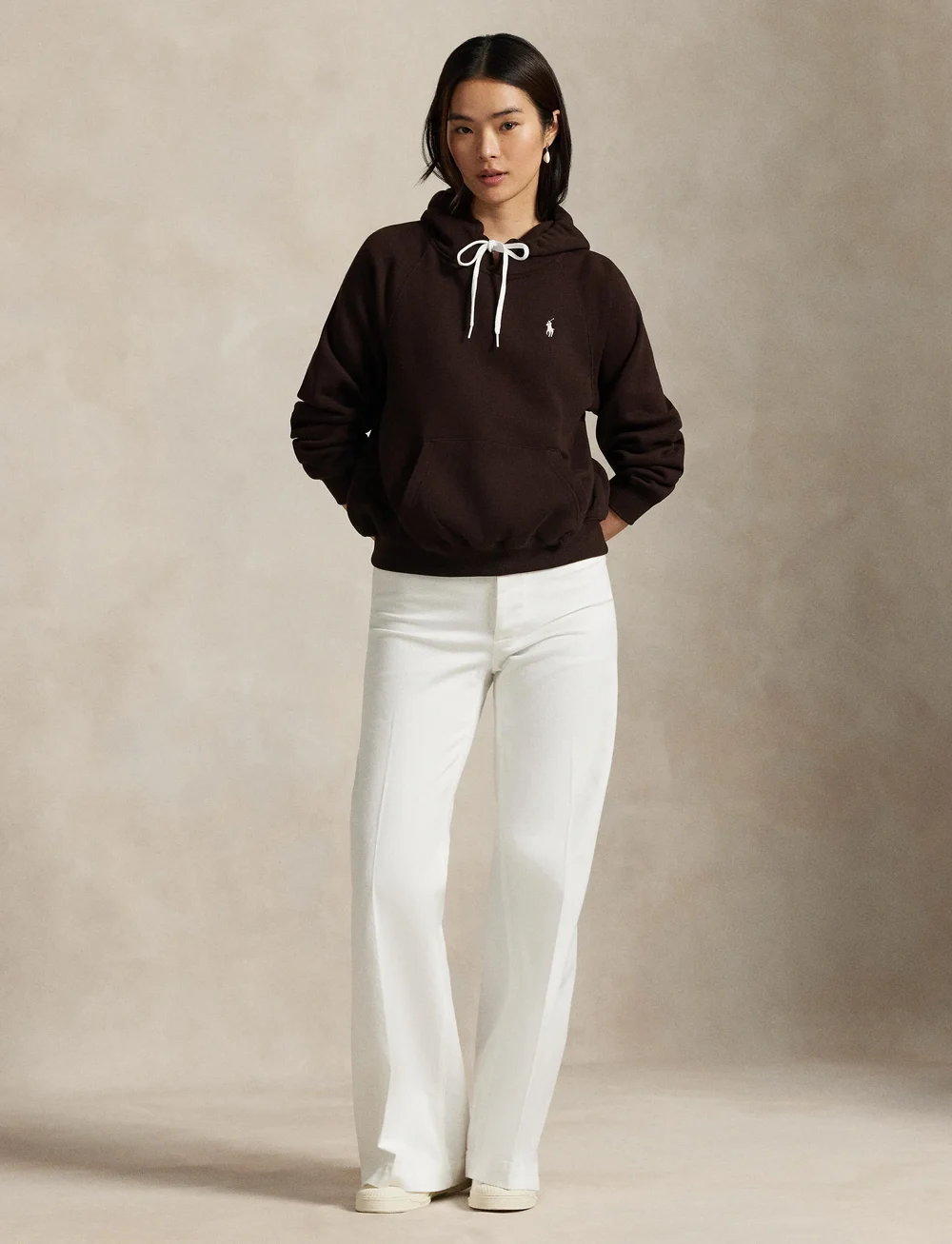 Polo Ralph Lauren - Shrunken Fit Fleece Hoodie - sweatshirts & hoodies - circuit brown - 0