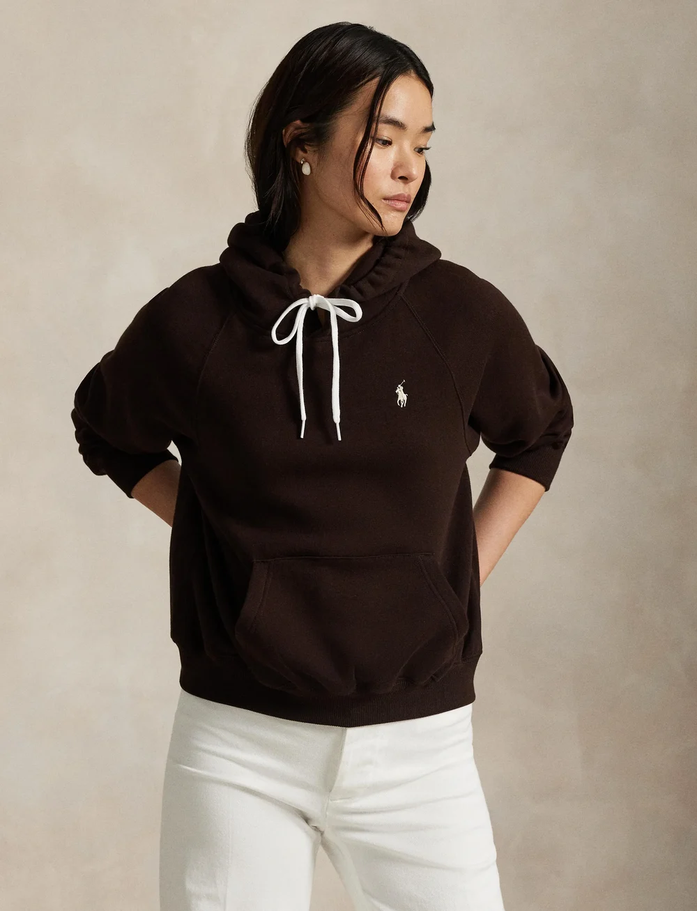 Polo Ralph Lauren - Shrunken Fit Fleece Hoodie - sweatshirts & hoodies - circuit brown - 3