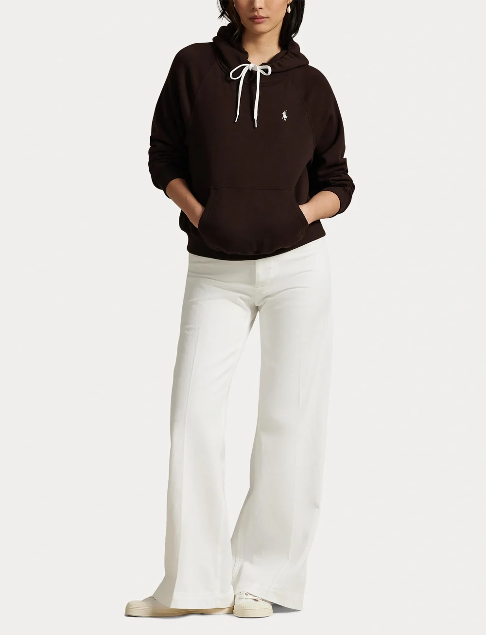 Polo Ralph Lauren - Shrunken Fit Fleece Hoodie - sweatshirts & hoodies - circuit brown - 4