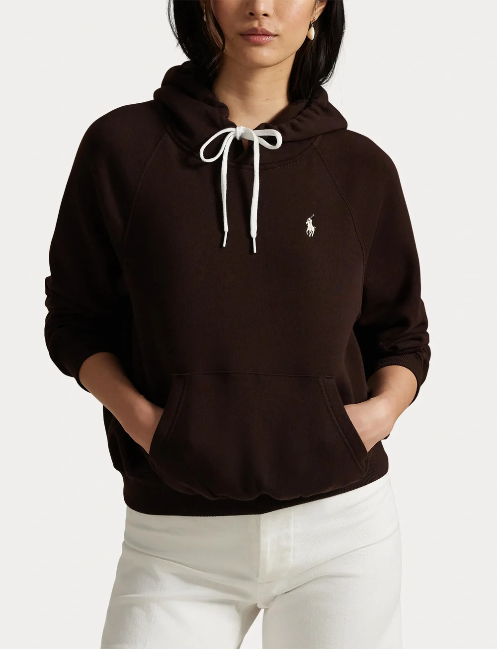 Polo Ralph Lauren - Shrunken Fit Fleece Hoodie - sweatshirts & hoodies - circuit brown - 5