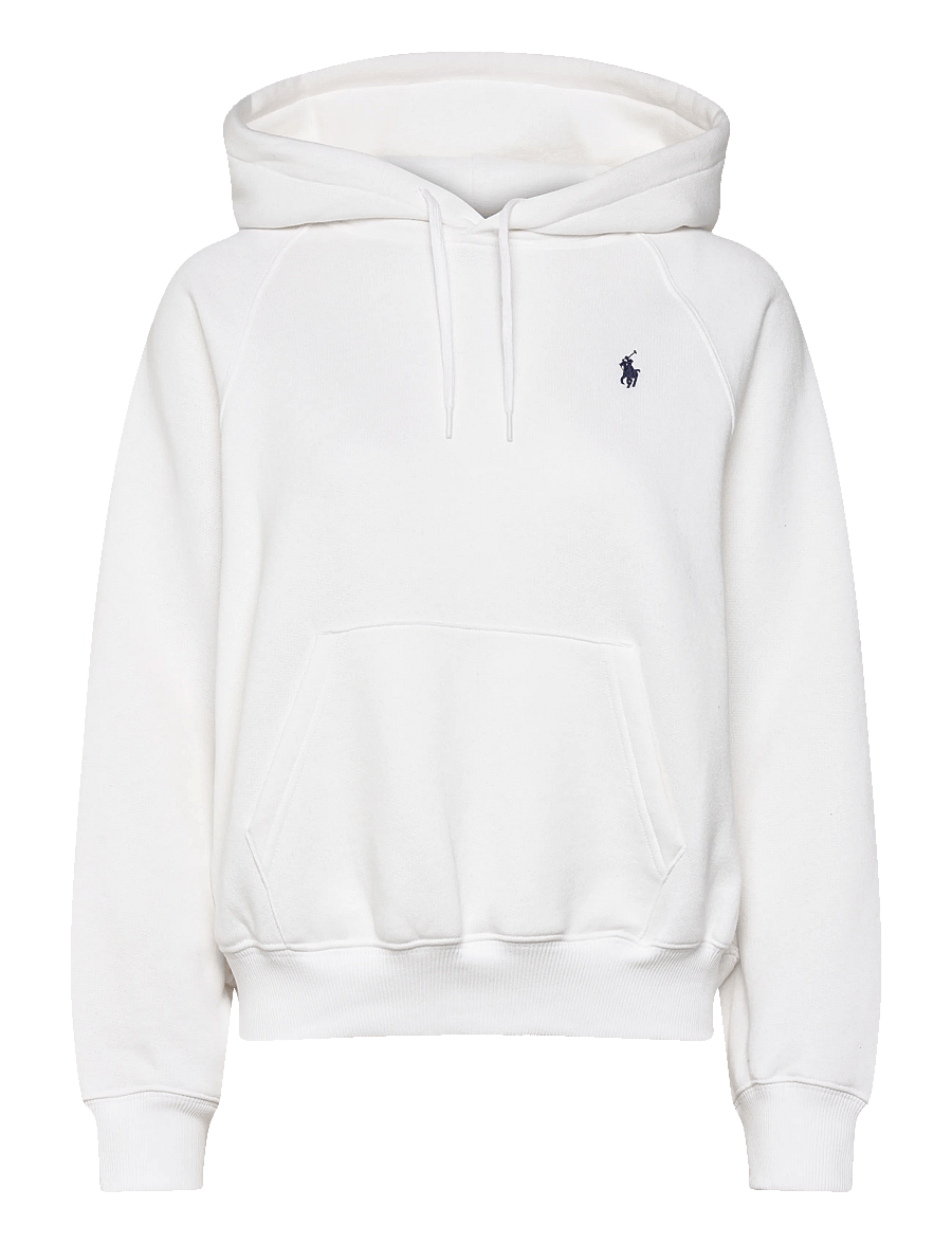 Polo Ralph Lauren - Shrunken Fit Fleece Hoodie - sweatshirts & hættetrøjer - white - 1