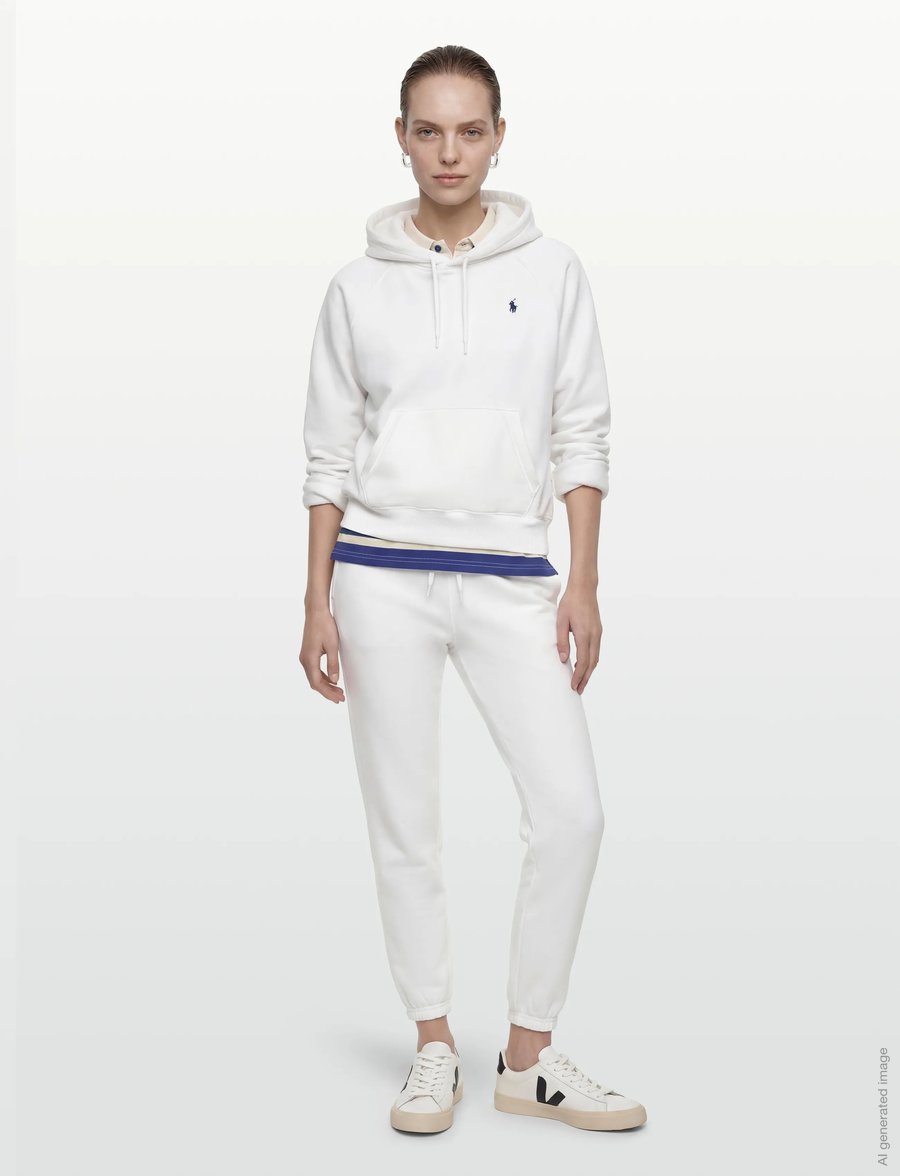 Polo Ralph Lauren - Shrunken Fit Fleece Hoodie - sweatshirts & hættetrøjer - white - 0