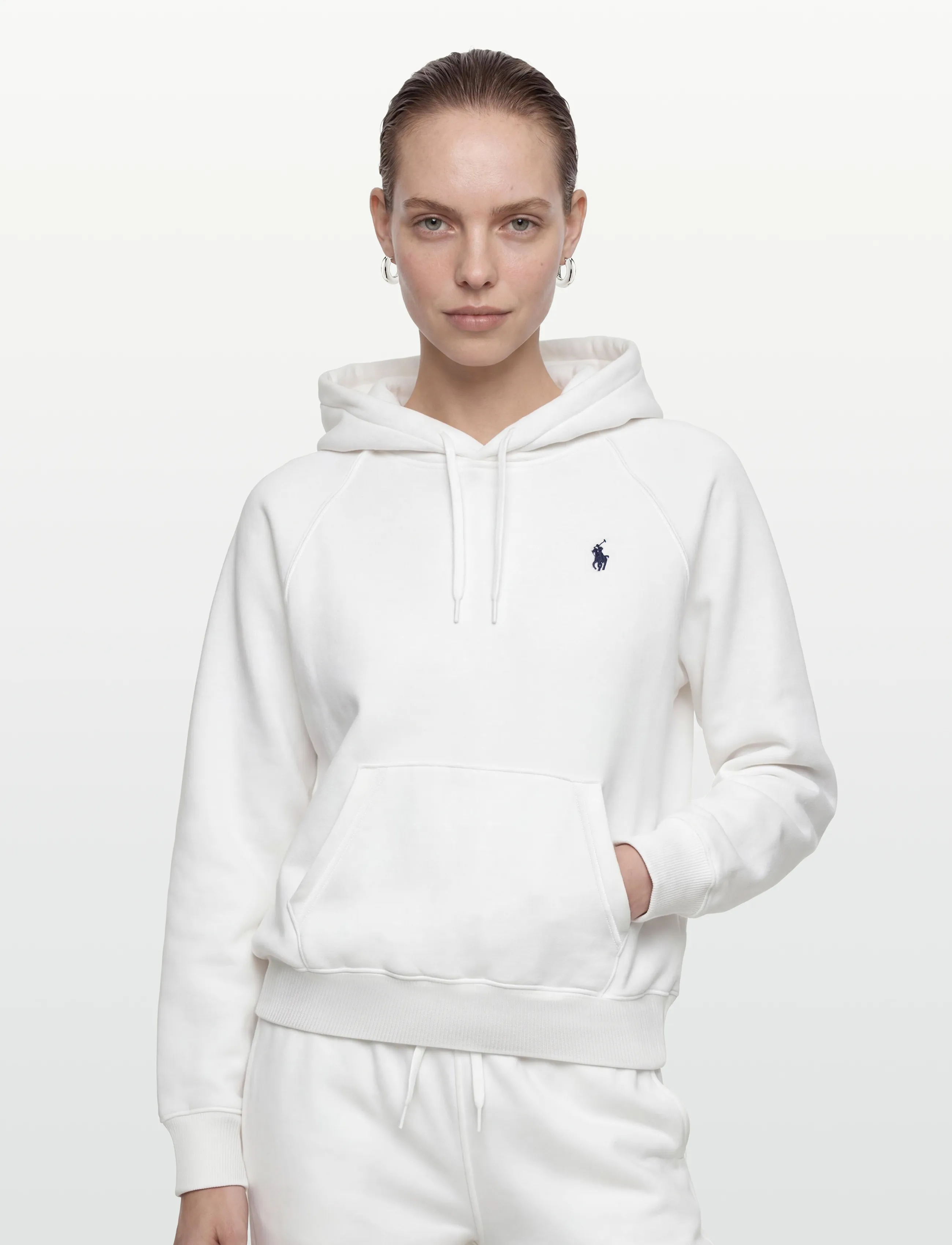 Polo Ralph Lauren - Shrunken Fit Fleece Hoodie - kapuutsiga dressipluusid - white - 3