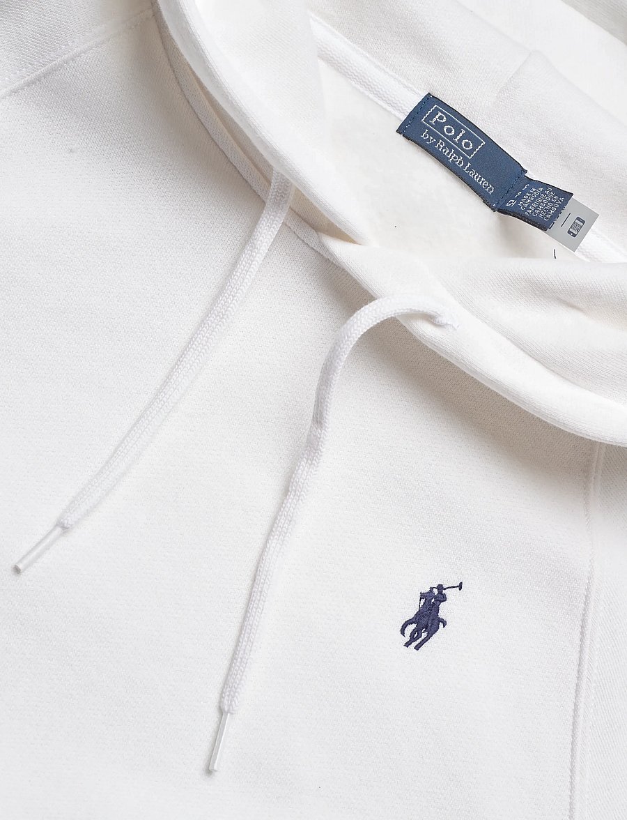 Polo Ralph Lauren - Shrunken Fit Fleece Hoodie - sweatshirts & hættetrøjer - white - 5
