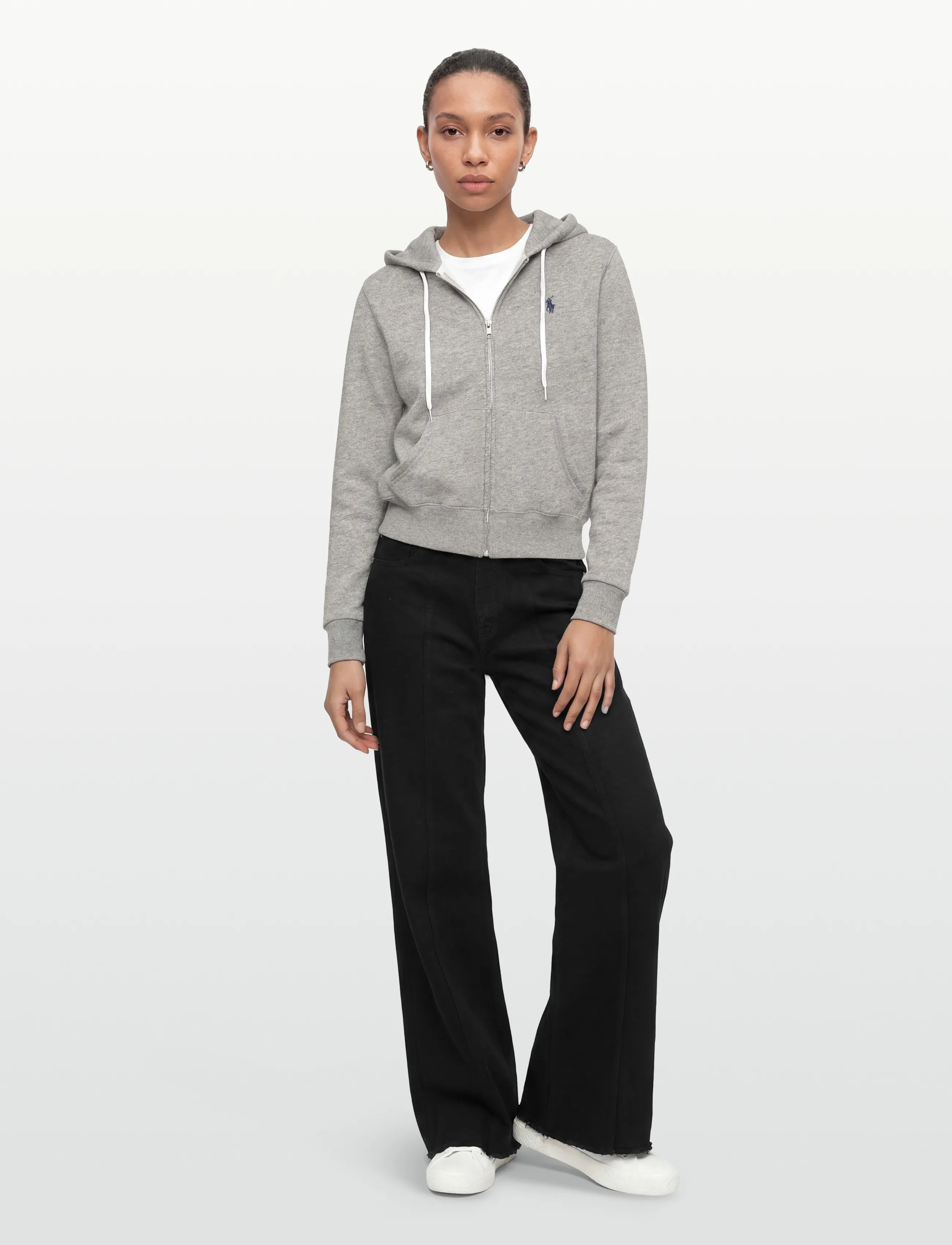 Polo Ralph Lauren Fleece Full-Zip Hoodie, S, Grey, Sweatshirts & Hættetrøjer > Hættetrøjer, Dame