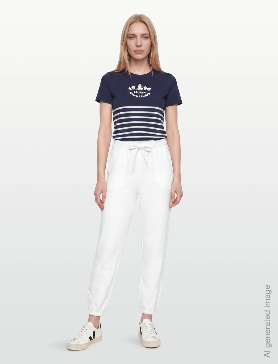 Polo Ralph Lauren - Fleece Drawstring Sweatpant - träningsbyxor - white - 0