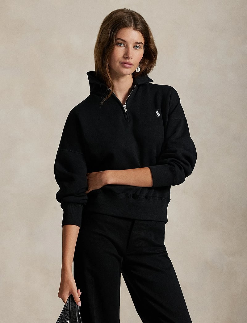 Polo Ralph Lauren - Fleece Quarter-Zip - dressipluusid ja kapuutsiga dressipluusid - polo black - 3