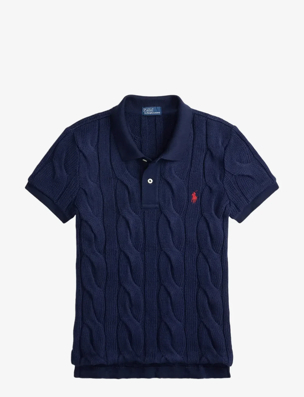 Polo Ralph Lauren - Cable-Knit Cotton Polo Shirt - pikéer - newport navy - 1