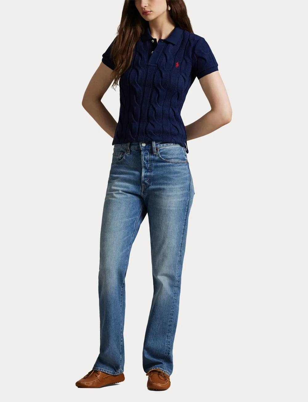 Polo Ralph Lauren - Cable-Knit Cotton Polo Shirt - pikéer - newport navy - 4