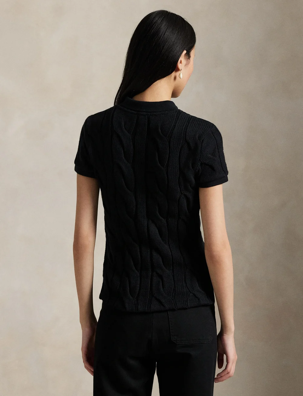 Polo Ralph Lauren - Cable-Knit Cotton Polo Shirt - poloskjorter - polo black - 2